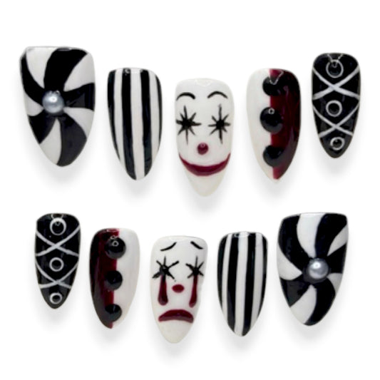 “Midnight Mime” — Medium Almond 3D Jester Circus Set (RTS)