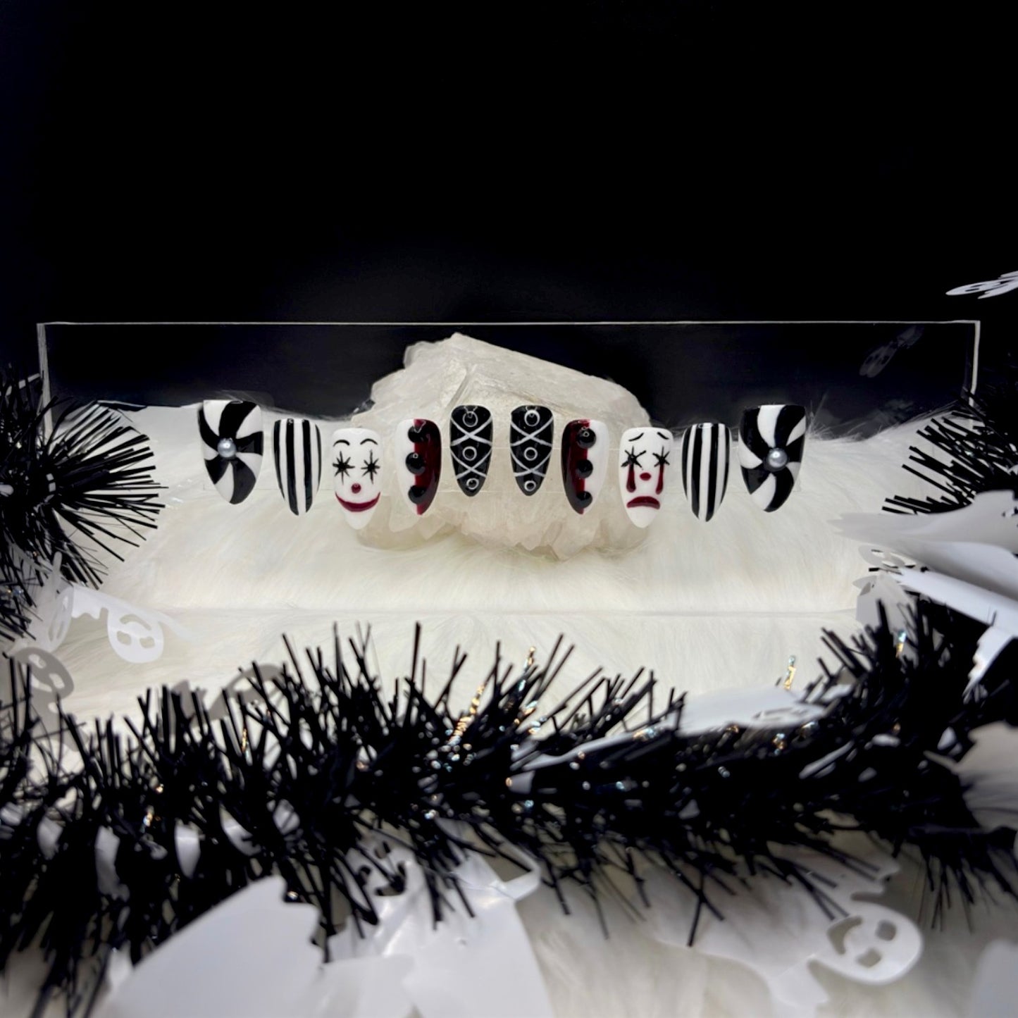 “Midnight Mime” — Medium Almond 3D Jester Circus Set (RTS)