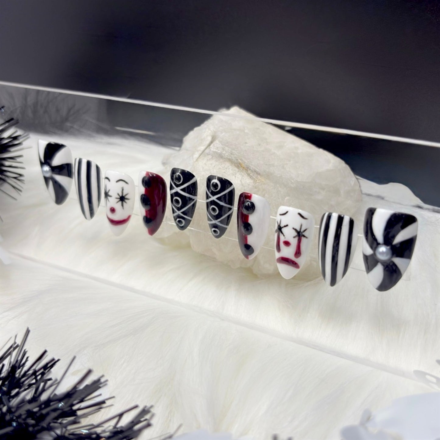 “Midnight Mime” — Medium Almond 3D Jester Circus Set (RTS)